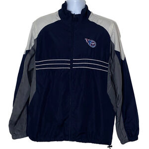 NFL Jacket Mens L Blue Reebok Apparel Vintage Team Tennessee Titans Windbreaker